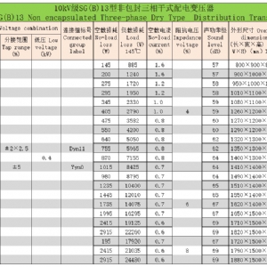 H級非包封三相干式配電變壓器