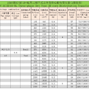 環(huán)氧樹脂澆注立體卷鐵心三相干式配電變壓器