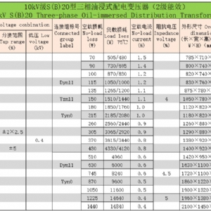 10kV級S(B)系列三相油浸式配電變壓器